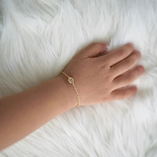 Initial Baby Bracelet in 14K Gold Fill Kids Name Bracelet