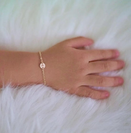 Initial Baby Bracelet in 14K Gold Fill Kids Name Bracelet