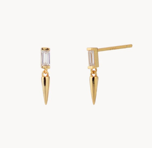 Cz stud earrings, Dainty stud earrings, Cz dangle studs, Tiny studs, Minimalist earrings, Dainty jewelry