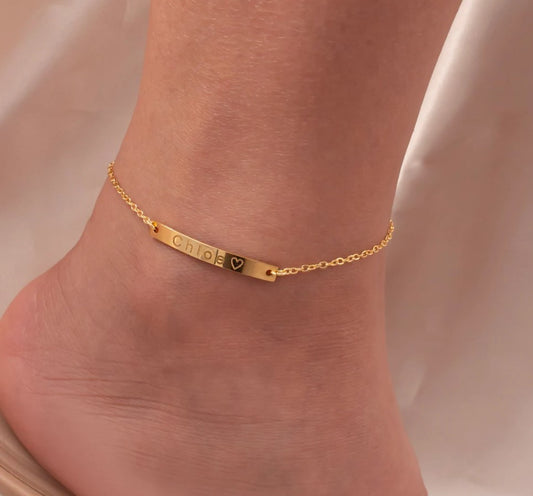 Personalized Anklet Custom Name Anklets Anniversary Gift Dainty Anklet Adjustable Ankle bracelets