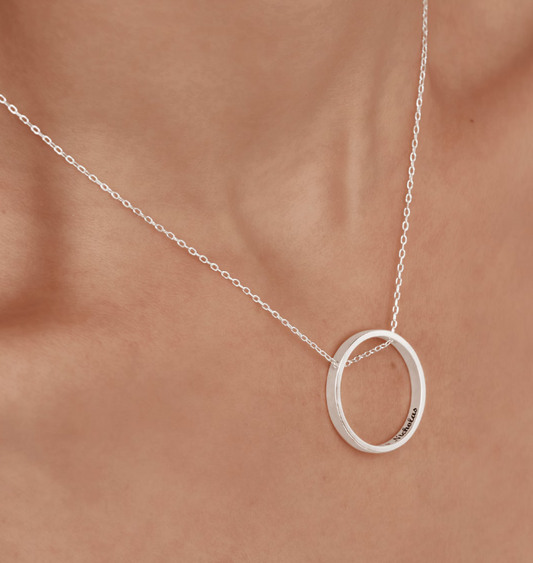 Hidden Message Circle Necklace • Minimalist Layering Necklace for Everyday Wear