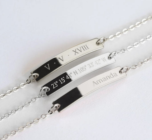 925 Silver Bracelet Silver Jewelry Custom Name Bracelet GPS Bracelet