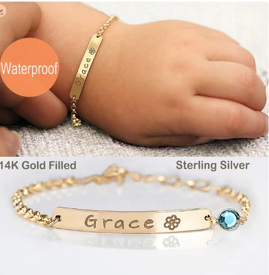 Baby girl Bracelet Gold, Silver, Toddler Bracelets