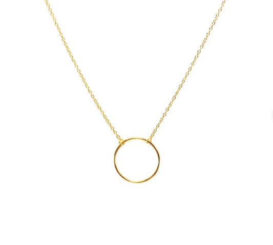 Gold Circle Karma Necklace - Dainty, Minimalist, Elegant