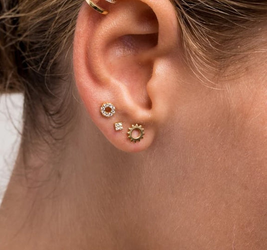 Sun stud earrings - Tiny Silver studs - Dainty earrings - Tiny studs - minimalist earrings