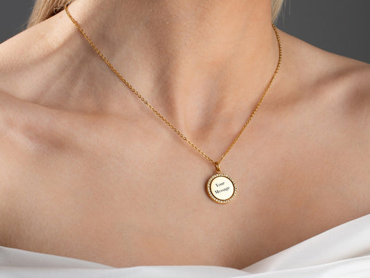 Personalized Gold Spinner Bar Necklace – Custom Engrave & Unique Gift for Her