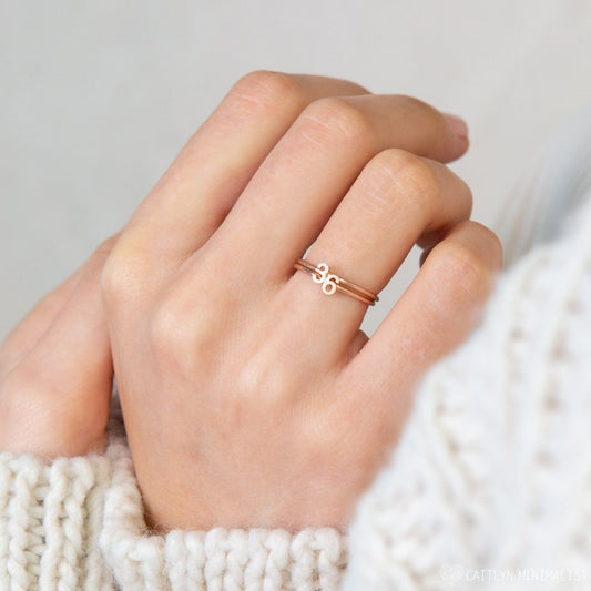 Custom Dainty Initial Ring – Bridesmaid and Mother Gifts