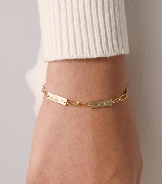 Personalized Paper Clip & Mini Bar Bracelet